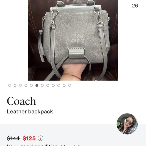 Coach Faye bag can be converted into a backpack. Elegant Women's Bag - Picture 13 of 16